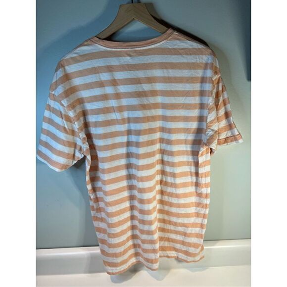 H&M “Essential” Orange/White Striped T-shirt Men’s Medium - Picture 3 of 6